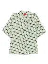 Hugo Boss Green Oversized Fit Abstract Print Shirt In Green