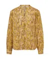 Hugo Boss Regular-fit Blouse In Printed Silk In Nude