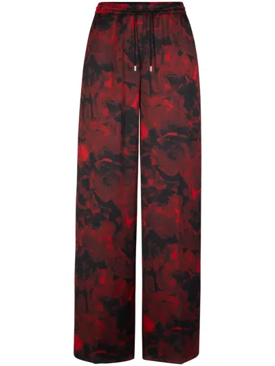Hugo Boss Gerade Hose Mit Abstraktem Print In Rot