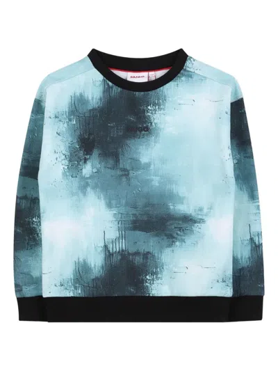 Hugo Boss Kids' Abstract-print Sweatshirt In Blue