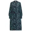 Hugo Boss Abstract-printed Dress With Drawcord Waist In Multi