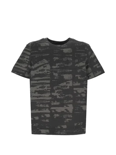 Hugo Boss Abstract-print T-shirt In Gray