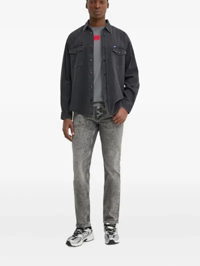 Hugo Boss Acid-wash Jeans In Gray