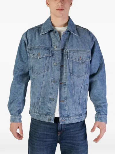 Hugo Boss Acid-wash Cotton Denim Jacket In Blue