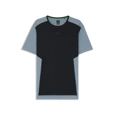 Hugo Boss Active Mesh-jersey T-shirt With Decorative Reflective Details In Multi