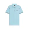 Hugo Boss Active Paddy Golf Polo Shirt In Ripstop Fabric In Blue