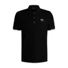 Hugo Boss Active Paddy Mercerized-cotton Polo Shirt With Grid Trims In Black