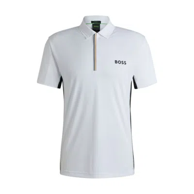 Hugo Boss Active Paddy Polo Shirt With Uv Protection In White