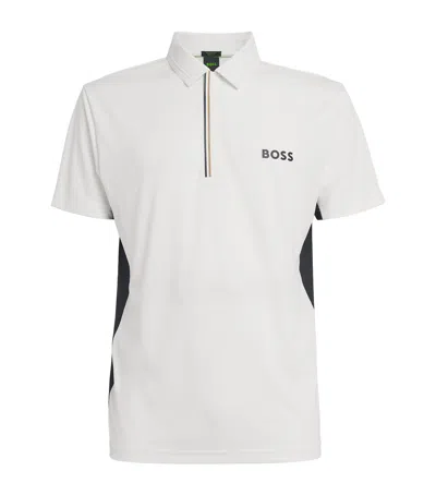 Hugo Boss Active Paddy Tech Polo Shirt In White