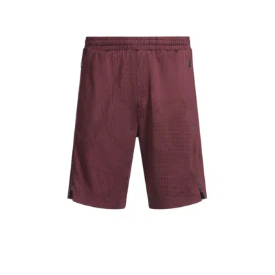 Hugo Boss Active Patterned Shorts In Four-way Stretch Fabric In Red