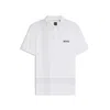 Hugo Boss Active Quick-dry Polo Shirt With Check Artwork In White