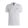 Hugo Boss Active Quick-dry Polo Shirt With Gradient Monogram Jacquard In White