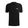 Hugo Boss Active Slim-fit Knit Polo With Moisture Management In Black