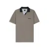Hugo Boss Active Slim-fit Ripstop Polo Shirt With Color-blocking In Gray