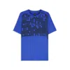 Hugo Boss Active Slim-fit T-shirt In Printed Stretch Mesh In Blue