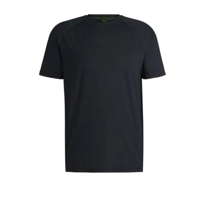 Hugo Boss Active Slim-fit T-shirt With Decorative Reflective Details In Blue
