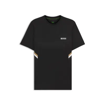 Hugo Boss Active Slim-fit T-shirt With Moisture Management In Black