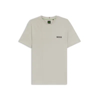 Hugo Boss Active Stretch-jersey Slim-fit T-shirt With Moisture Management In Gray