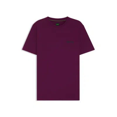 Hugo Boss Active Stretch-jersey Slim-fit T-shirt With Moisture Management In Purple