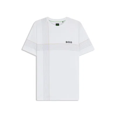 Hugo Boss Active Stretch-jersey Slim-fit T-shirt With Moisture Management In White