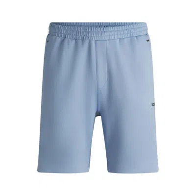 Hugo Boss Active Stretch Shorts With Decorative Reflective Details In Blue