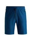Hugo Boss Active-stretch Shorts With Decorative Reflective Details In Light Blue