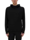 Hugo Boss Active Stretch Zip-up Hoodie In Black
