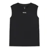 Hugo Boss Active Tank Top In Stretch Fabric With Rear Stripes In Black