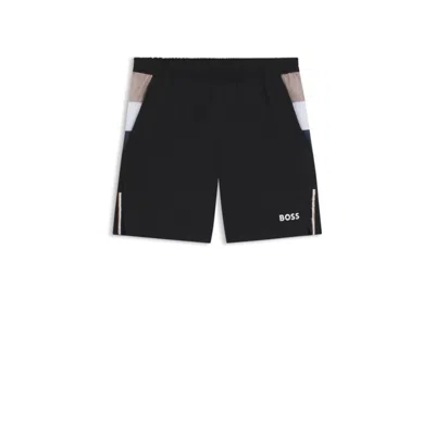 Hugo Boss Active Tennis Shorts In Stretch Fabric With Moisture Management In Black