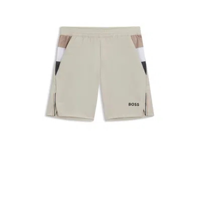 Hugo Boss Active Tennis Shorts In Stretch Fabric With Moisture Management In Neutral