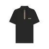 Hugo Boss Active Zip-neck T-shirt In Stretch-mesh Jersey In Black