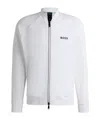 Hugo Boss Active Zip-up Sweatshirt In Stretch Gabardine
