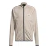Hugo Boss Active Zip-up Sweatshirt With Dynamic Jacquard Pattern In Beige