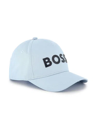 Hugo Boss Adjustable Front Logo Hat For Boys (sizes 0-3) In Clear Blue
