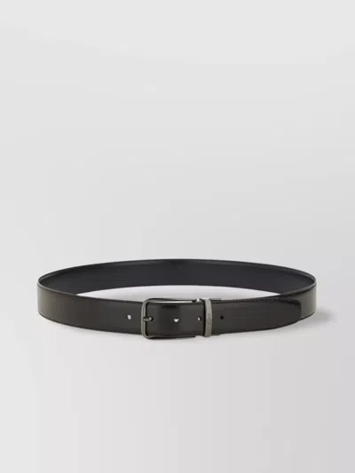 Hugo Boss Adjustable Metal Buckle Multiple Holes Smooth Finish In Black