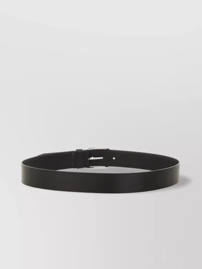 Hugo Boss Adjustable Smooth Finish Metal Buckle Belt In Black
