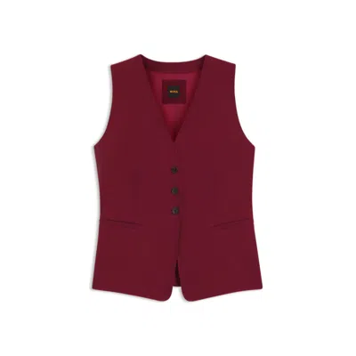 Hugo Boss Adjustable Waistcoat In Stretch Crepe