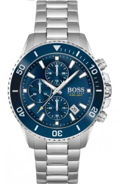 Pre-owned Hugo Boss Admiral 1513907 Chronograph 45mm Men's Watch Blue
