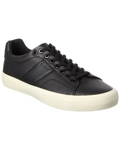 Hugo Boss Aiden Leather Sneaker In Black