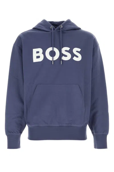 Hugo Boss Boss Sullivan Logo Hoodie In Blue