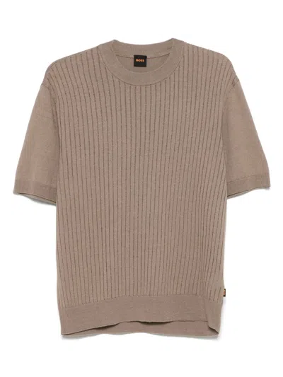 Hugo Boss Ajordino T-shirt In Brown