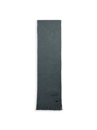 Hugo Boss Albas Stripe Scarf In Medium Grey