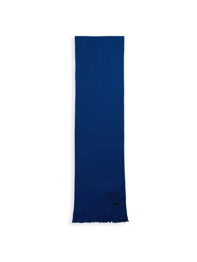 Hugo Boss Albas Stripe Scarf In Open Blue