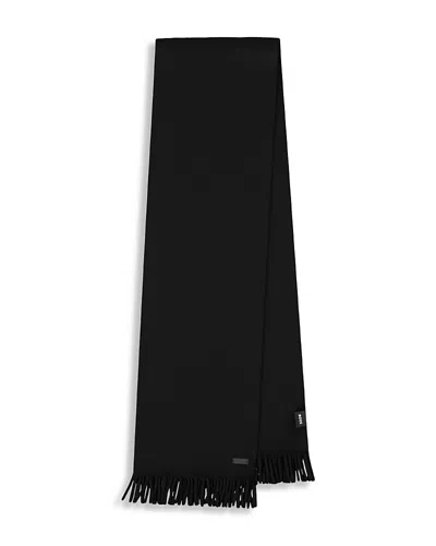 Hugo Boss Albas Wool Raschel Knit Scarf In Blk