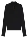 Hugo Boss Turtleneck Half-zip Sweater In Black