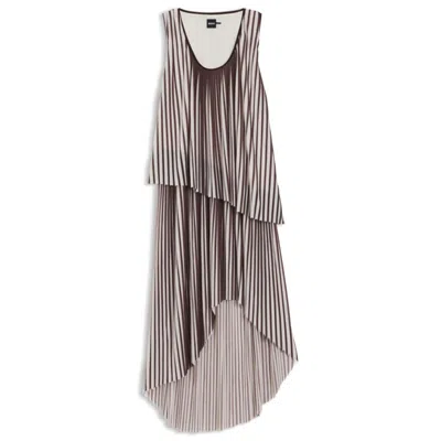 Hugo Boss A-line Dress With Two-tone Plissé Pleats In Multi