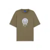 Hugo Boss All-gender Cotton-jersey T-shirt With Graphic Print In Green