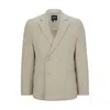 Hugo Boss All-gender Double-breasted Jacket In Melange Wool In White