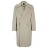Hugo Boss All-gender Relaxed-fit Coat In Wool In White