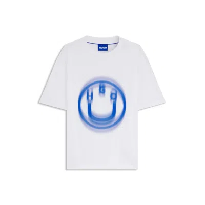 Hugo Boss All-gender T-shirt With Blurred Logo Print In White